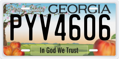 GA license plate PYV4606