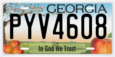 GA license plate PYV4608