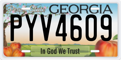 GA license plate PYV4609