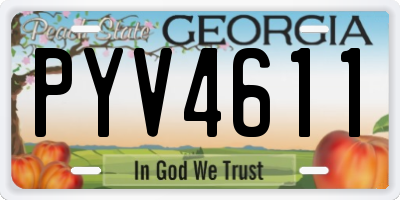 GA license plate PYV4611