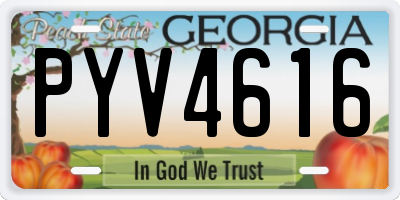 GA license plate PYV4616