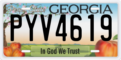 GA license plate PYV4619