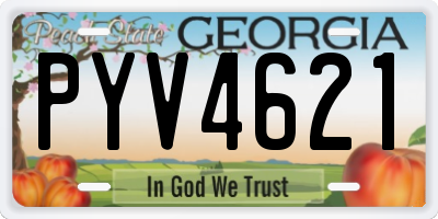 GA license plate PYV4621