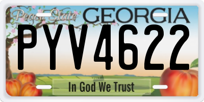 GA license plate PYV4622