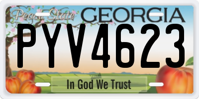 GA license plate PYV4623
