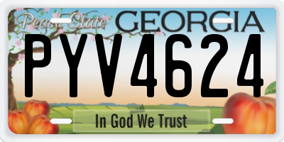 GA license plate PYV4624
