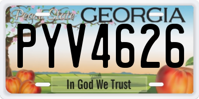 GA license plate PYV4626