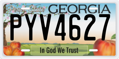 GA license plate PYV4627