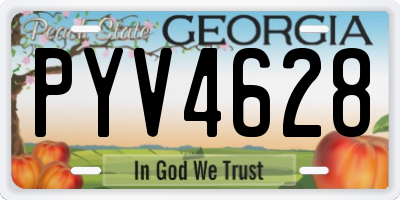 GA license plate PYV4628