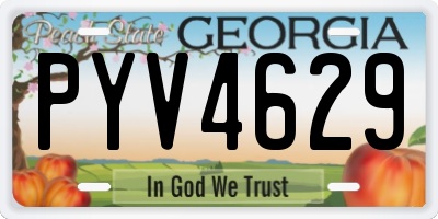 GA license plate PYV4629