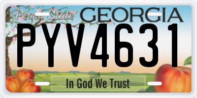 GA license plate PYV4631