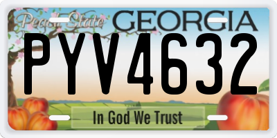 GA license plate PYV4632
