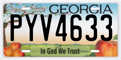 GA license plate PYV4633