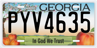GA license plate PYV4635