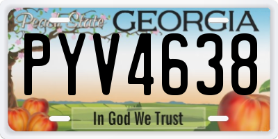 GA license plate PYV4638