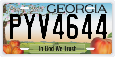 GA license plate PYV4644