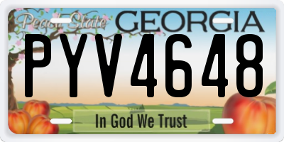 GA license plate PYV4648