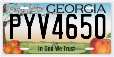 GA license plate PYV4650