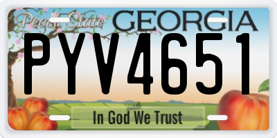 GA license plate PYV4651
