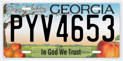 GA license plate PYV4653