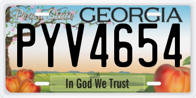GA license plate PYV4654