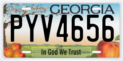 GA license plate PYV4656