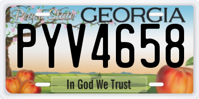 GA license plate PYV4658