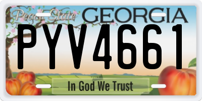 GA license plate PYV4661