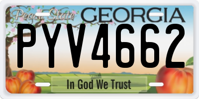 GA license plate PYV4662