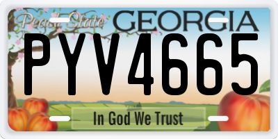 GA license plate PYV4665