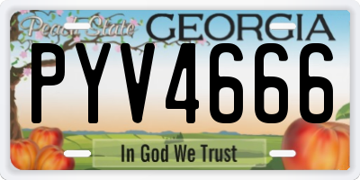 GA license plate PYV4666