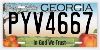 GA license plate PYV4667