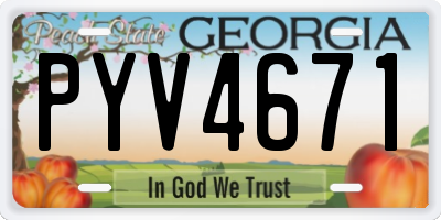 GA license plate PYV4671