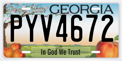 GA license plate PYV4672