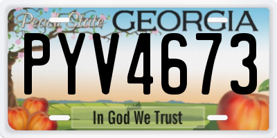 GA license plate PYV4673