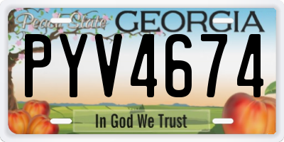 GA license plate PYV4674
