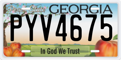 GA license plate PYV4675