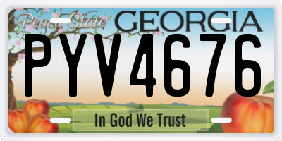 GA license plate PYV4676