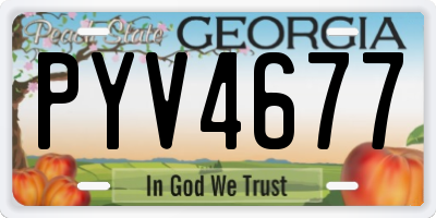 GA license plate PYV4677