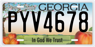 GA license plate PYV4678