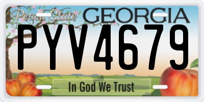 GA license plate PYV4679