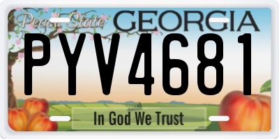 GA license plate PYV4681