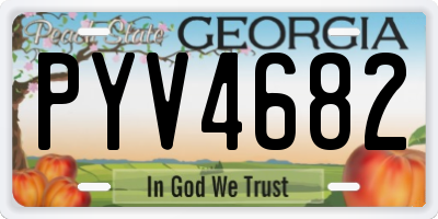 GA license plate PYV4682