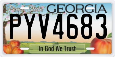 GA license plate PYV4683