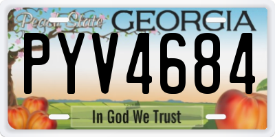 GA license plate PYV4684