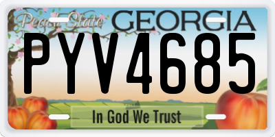 GA license plate PYV4685