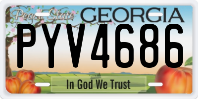 GA license plate PYV4686