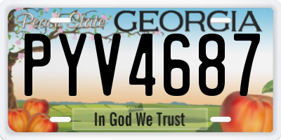 GA license plate PYV4687