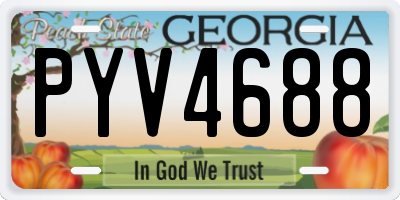 GA license plate PYV4688