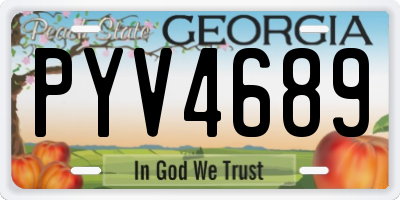 GA license plate PYV4689